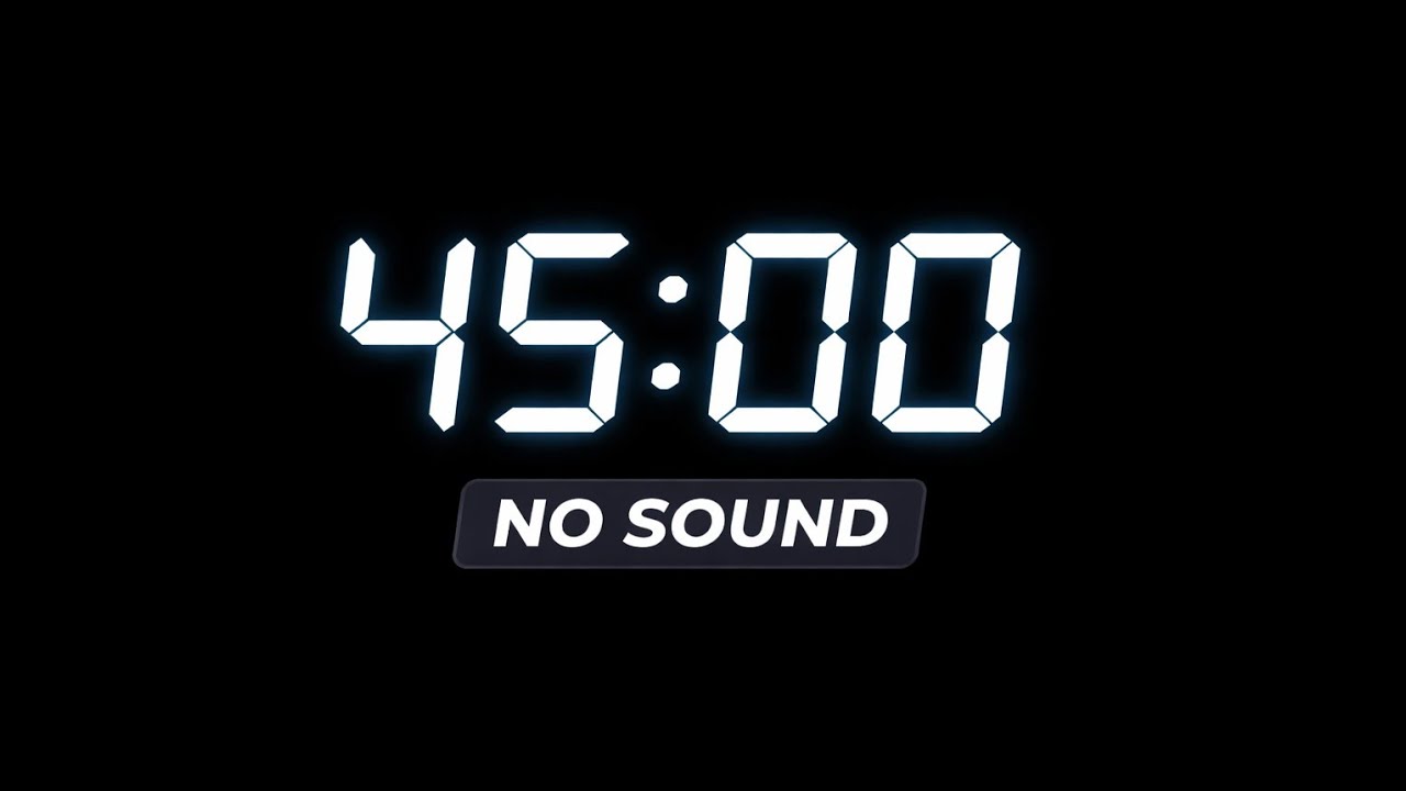 45 Minute Study Timer – No Sound | Black Screen