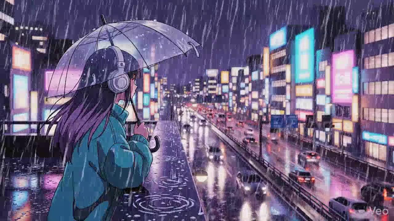 Rain Sounds in Neon City 🌧️ Lofi for Focus & Calm