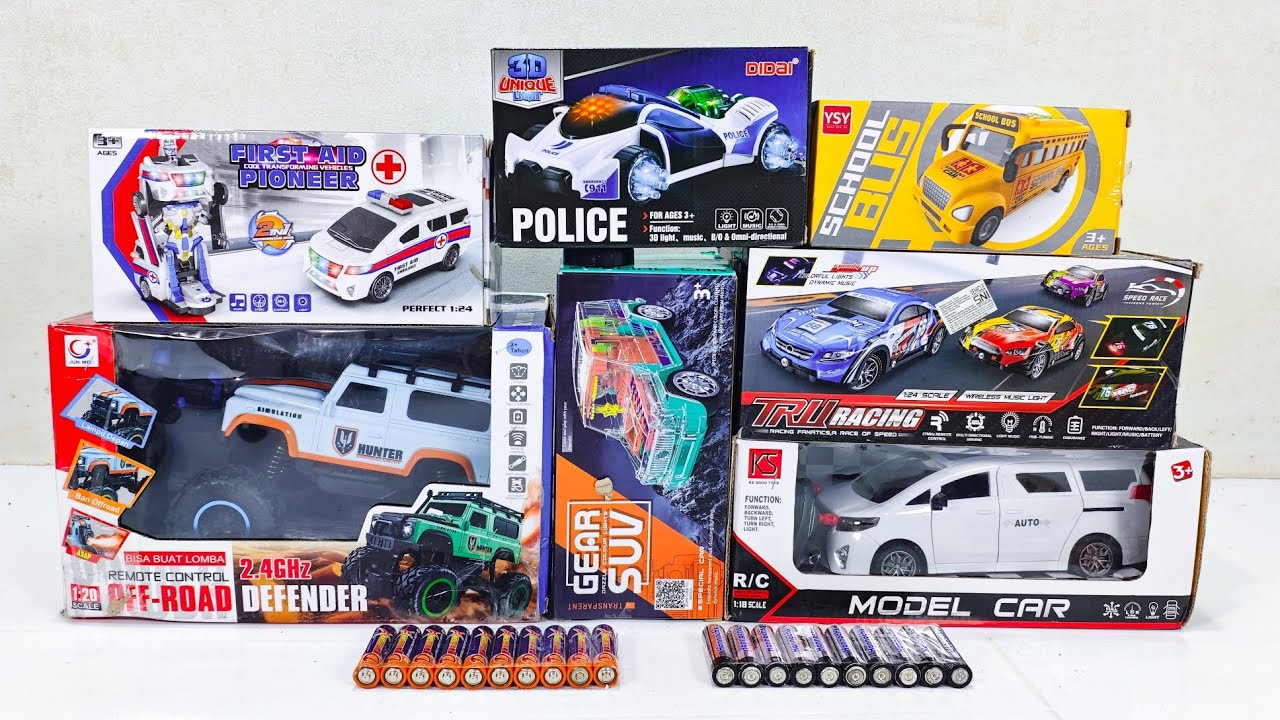 Unboxing RC 2.4GHz Off-Road Defender, Emergency Ambulance, RC Alphard & Gear SUV