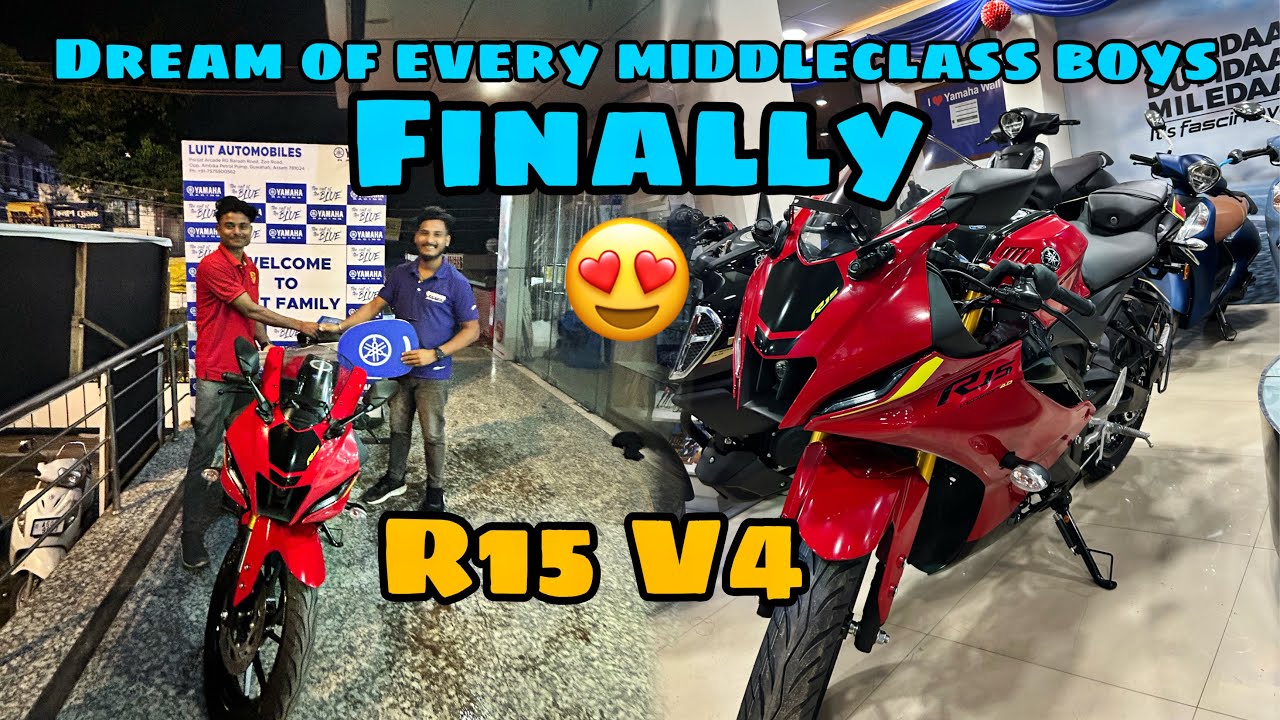 Finally Taking Delivery Of My Dream Bike R15 V4😍 || R15 V4 Red Colour || Rohit Raj Vlogs