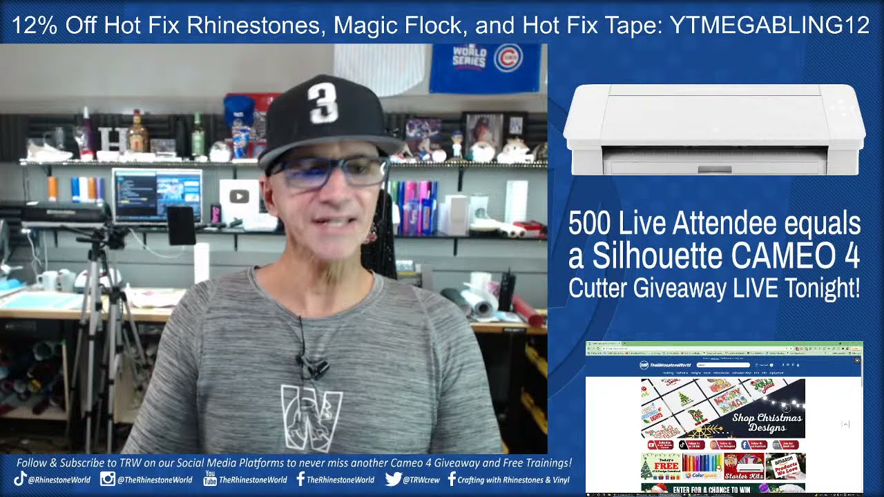 How to Make a Crazy Holiday Rhinestone and Glitter HTV Shirt with Magic Flock | Cameo 4 Giveaway