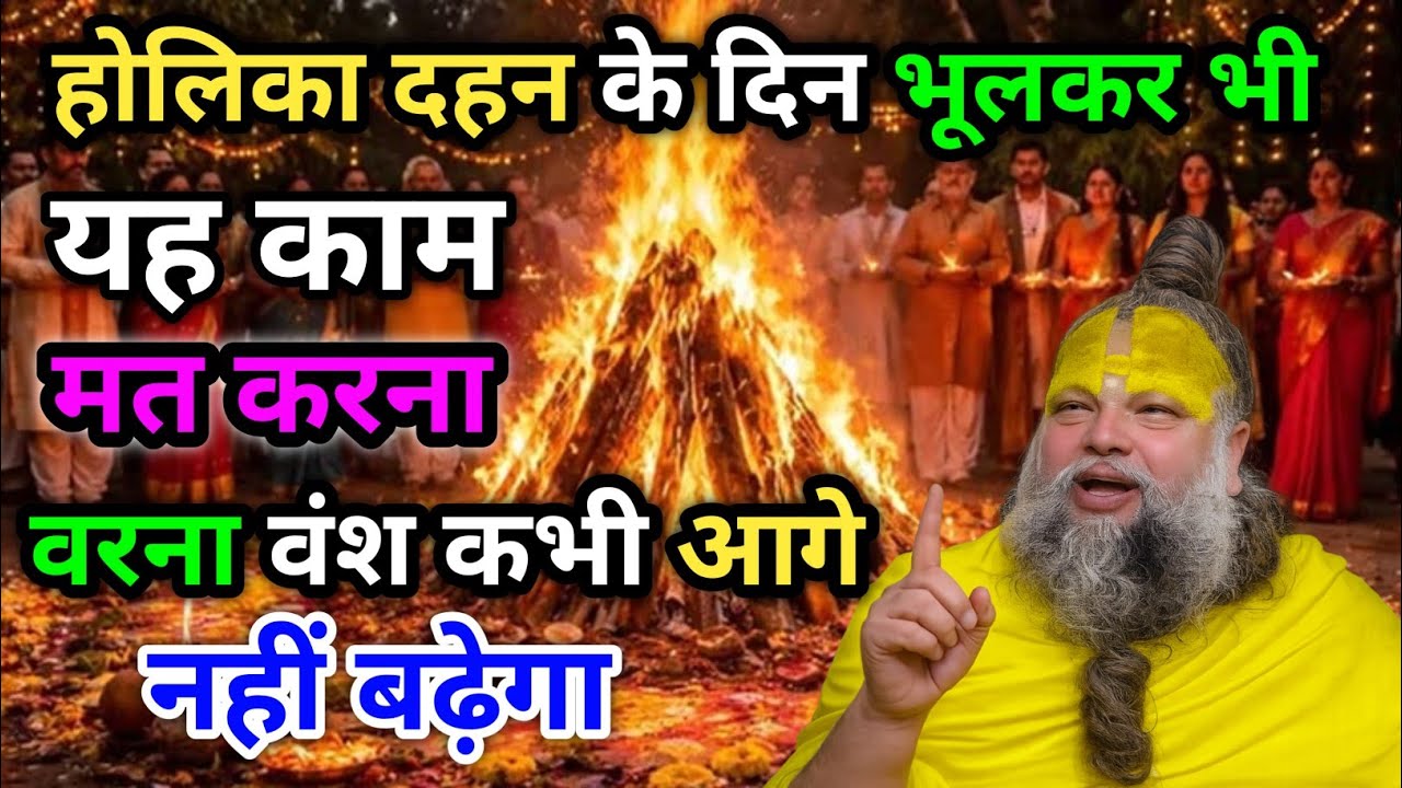 होलिका दहन के दिन भूलकर भी नहीं करना ये काम वंश आगे नहीं बढ़ता | Premanand Maharaj Ji 