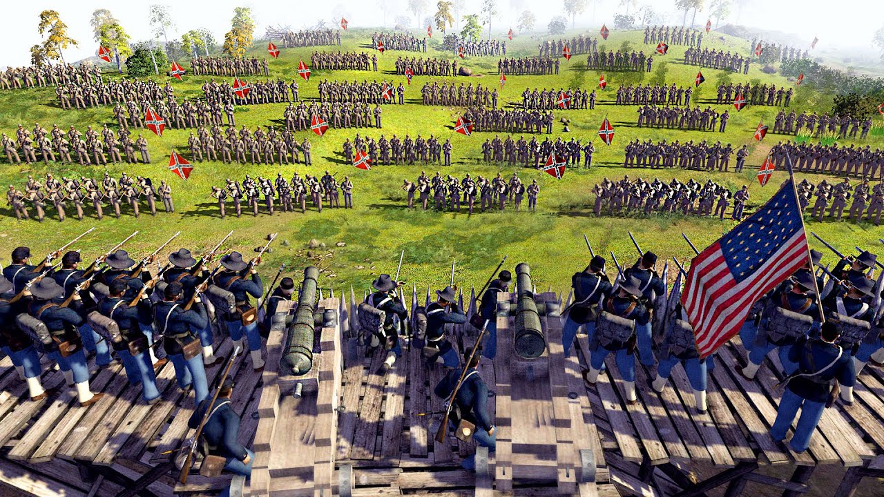 3,000 Confederate Army Sieges WALL FORTRESS Defense! - Men of War: Civil War Mod