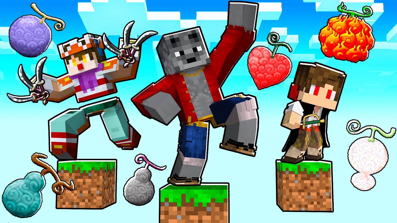 APENAS um BLOCO de ONE PIECE mas SÓ VALE as DEVIL FRUITS dos YONKOUS no MINECRAFT