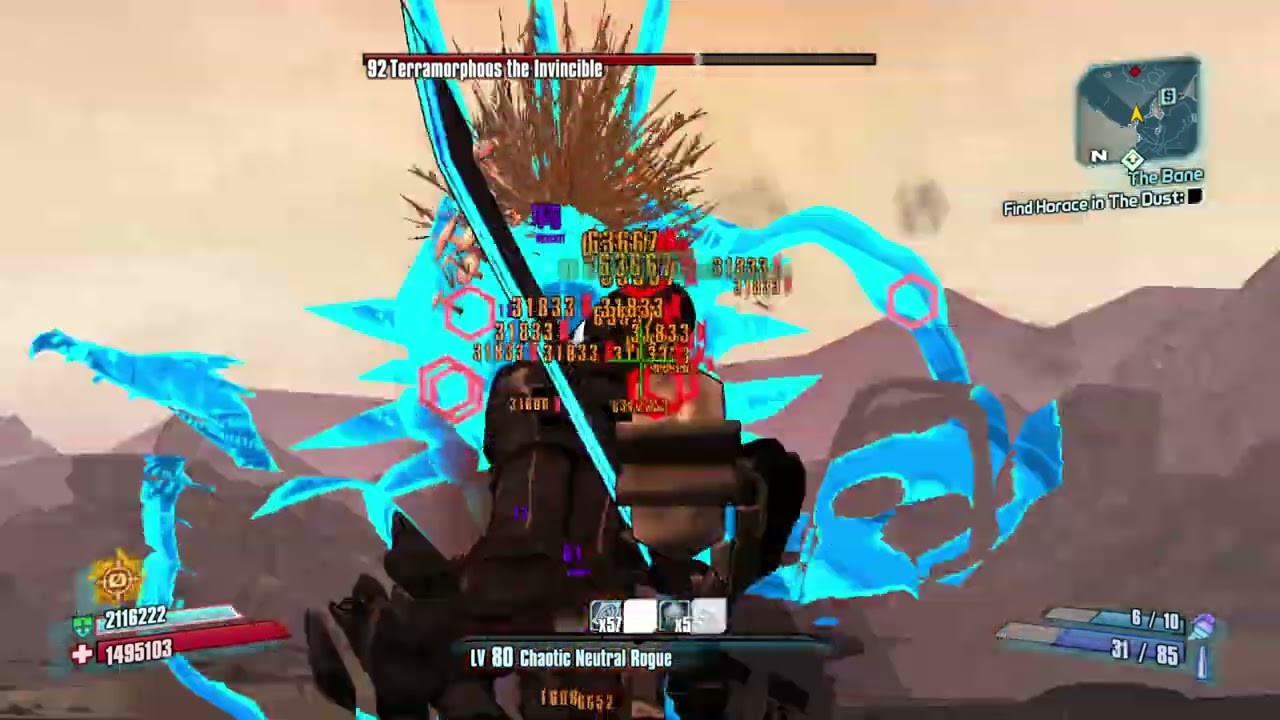 OP10 Sniper Zer0 vs Terramorphous The Invincible (0:49) - Borderlands 2