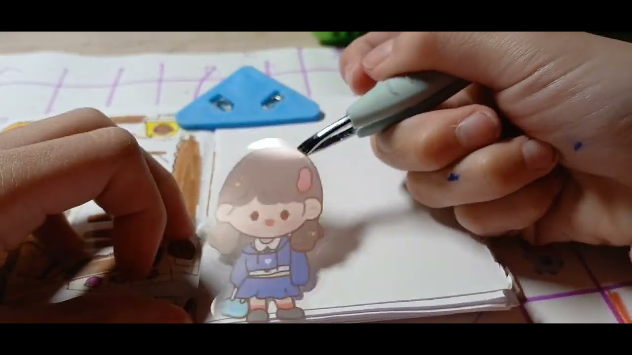 ASMR# jornal blue with kawii😇💙🩵💙🩵🫶