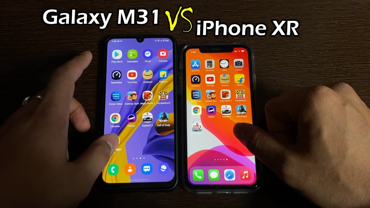iPhone XR vs Galaxy M31 Speed Test | 3GB vs 6GB Ram! Exynos 9611 vs A12 Bionic in 2021