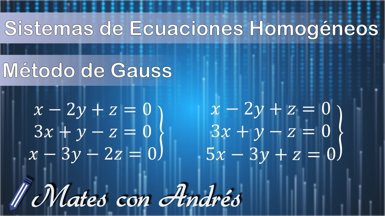 Sistema de Ecuaciones Homogéneo Compatible Determinado y Compatible Indeterminado. Método de Gauss