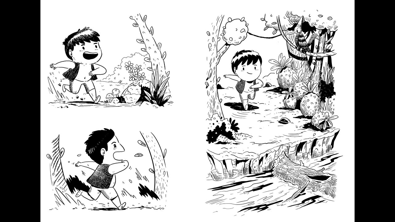 Running through the forest with Petro, drawing time lapse with ClipStudio