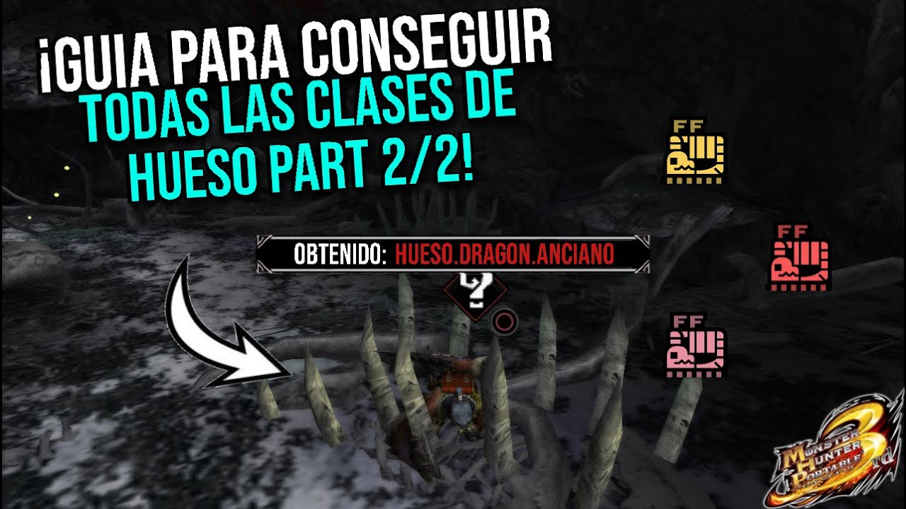 Como conseguir Hueso solido,Hueso fuerte,Hueso duro,Hueso drg anc,hueso wyver ave y mas en MHP3RD.