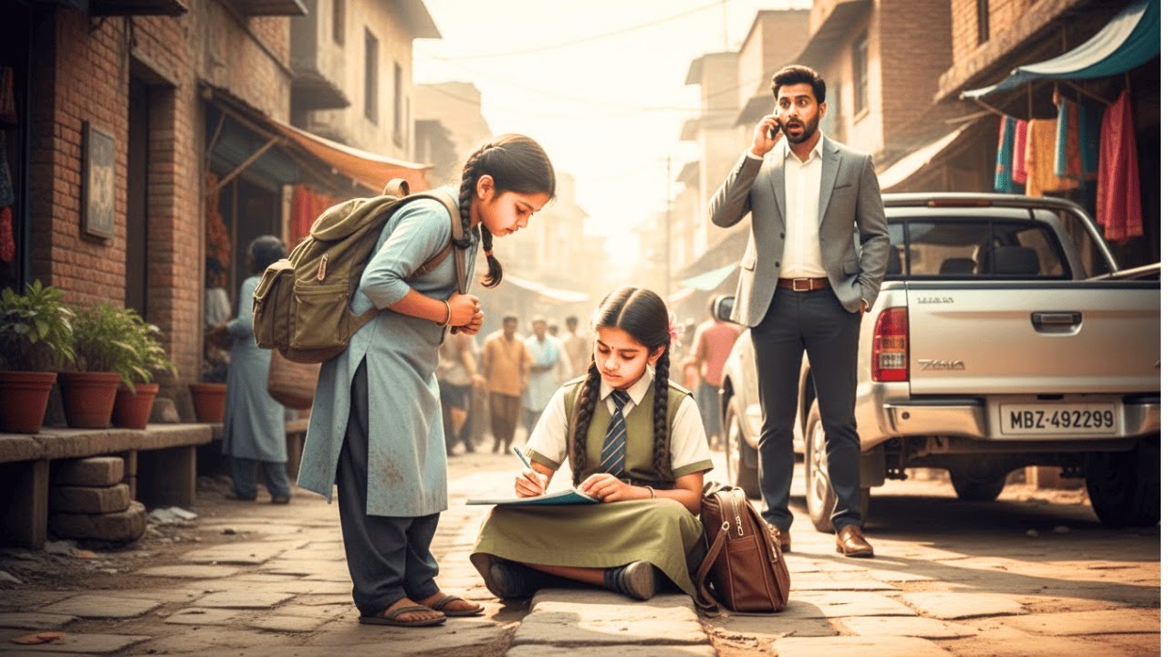 करोड़पति ने देखा बेघर लड़की को उसकी बेटी को पढ़ाते हुए – आगे जो हुआ उसने सबको चौंका दिया 😲