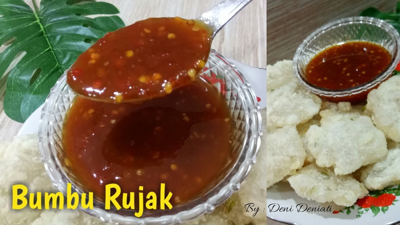 CARA MEMBUAT BUMBU RUJAK CIRENG DAN BUAH, MANIS ASAM PEDAS MANTAP