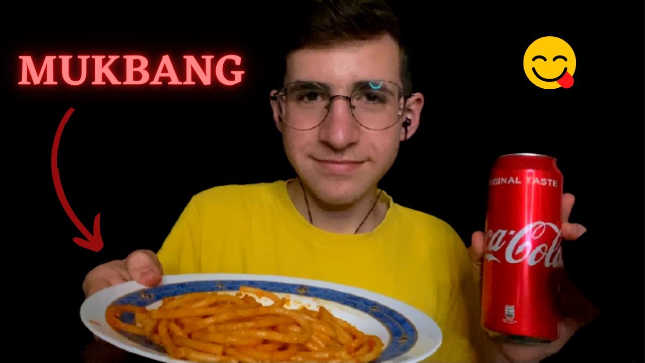 MUKBANG🍝 Bucatini all'Amatriciana🍽 *eating pasta* | Mukbang ASMR ITA