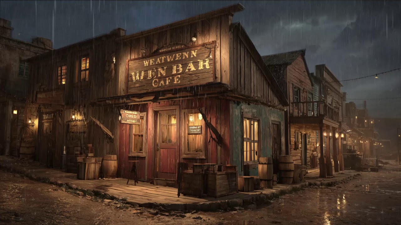 Rainy Night In An Old Town • Western Lofi Ambience