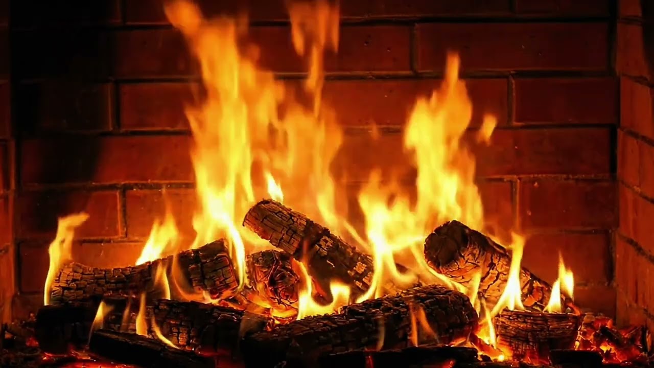 Fireplace with Crackling Fire Sounds.  #fireplace #fire #relaxingmusic 
