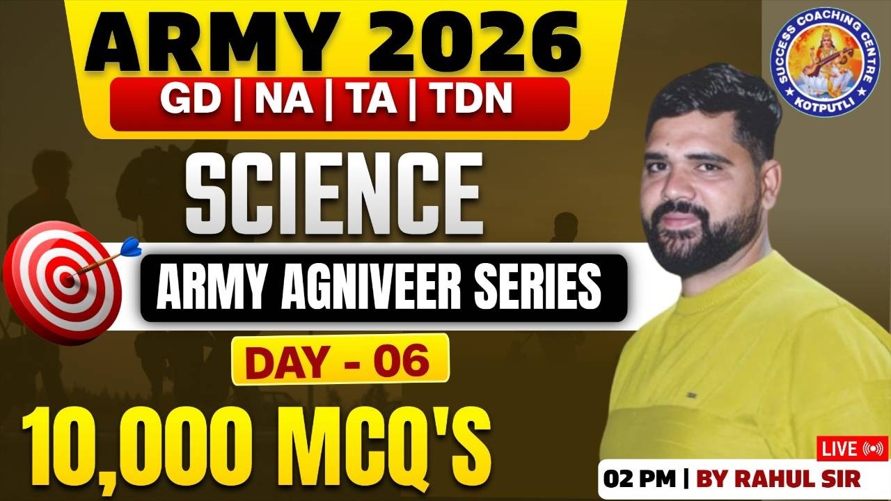 Indian Army 2026 Class | TOP 10,000 MCQ'S I Day 06 l Indian Army Exam| By:- Rahul Sir