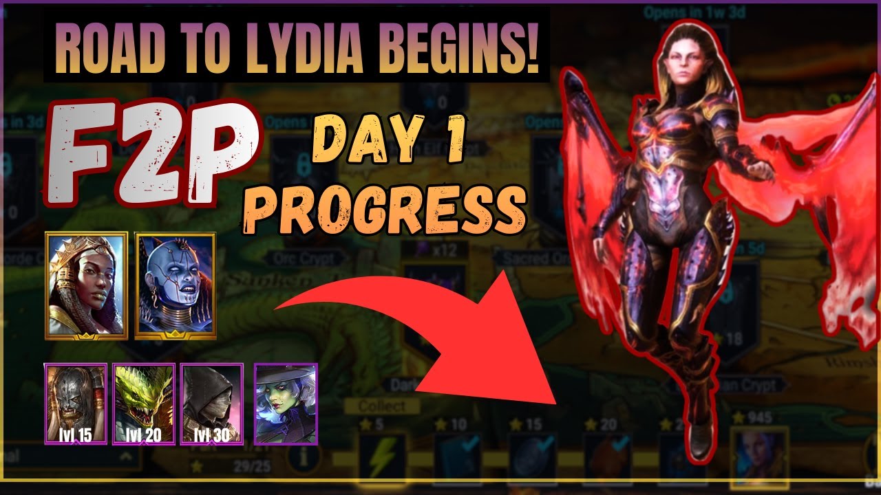 👉 Road to Lydia Begins &ndash; Day 1 True F2P Progress | Raid Shadow Legends