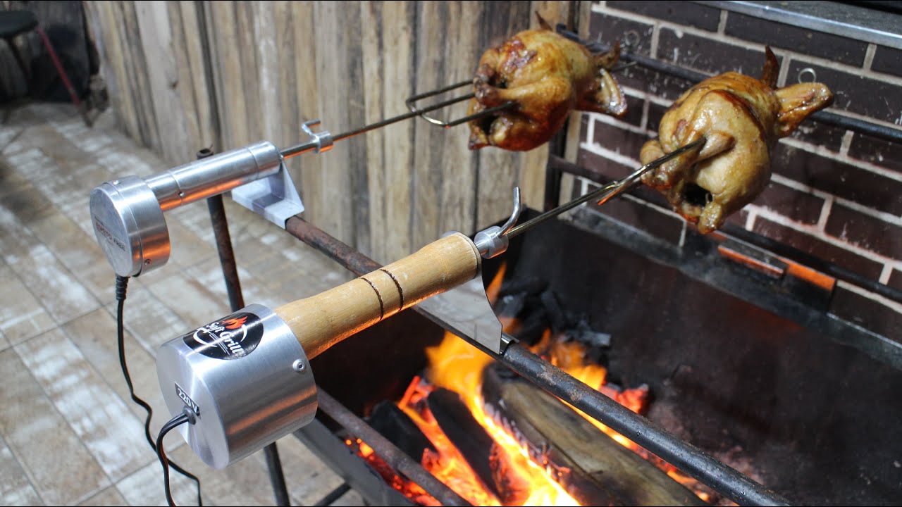TESTEI 2 ESPETOS GIRATÓRIOS COM FRANGO INTEIRO!