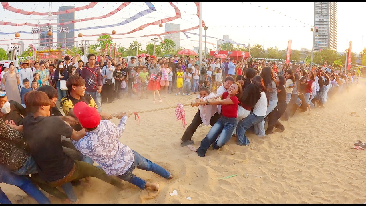 Happy Khmer New Year 2026, Nokor Sangkran in Phnom Penh, Cambodia, Traditional Game, Water Fight