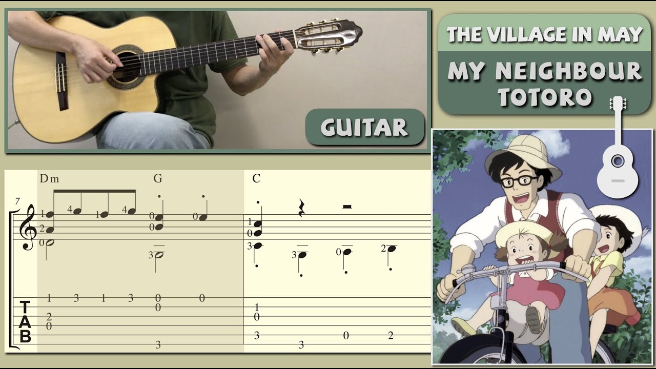 The Village in May 五月の村 / My Neighbour Totoro (Guitar) [Notation + TAB]