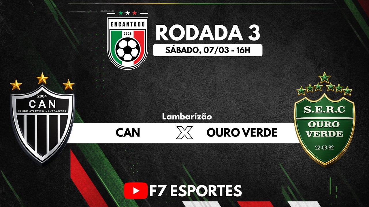AO VIVO: CAN X OURO VERDE | RODADA 3 | 39º CAMPEONATO MUNICIPAL DE ENCANTADO