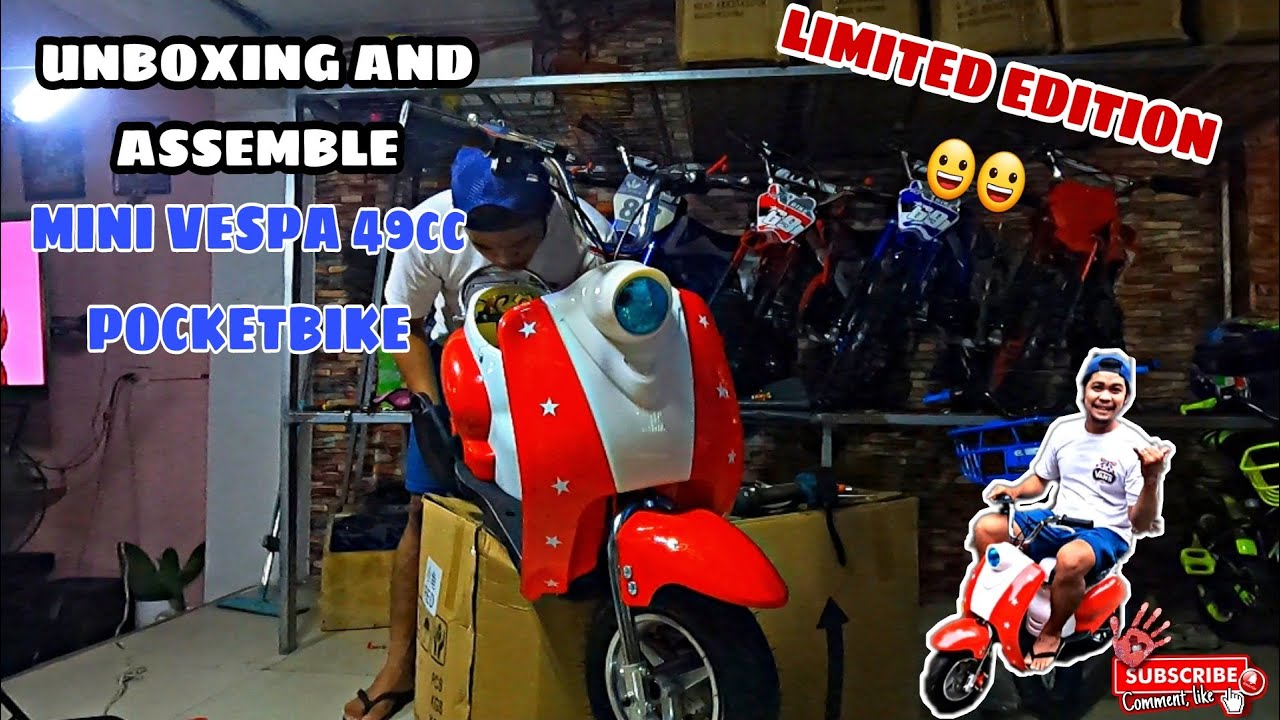 MINI VESPA 49cc POCKETBIKE UNBOXING AND ASSEMBLE , LIMITED EDITION . . / buhay rider