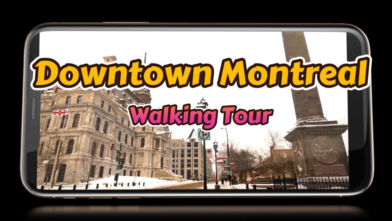 Walking Downtown Montreal on a Freezing Day (Urban Soundscape) | Đi Bộ ở Phố Cổ Montreal Ngày Tuyết