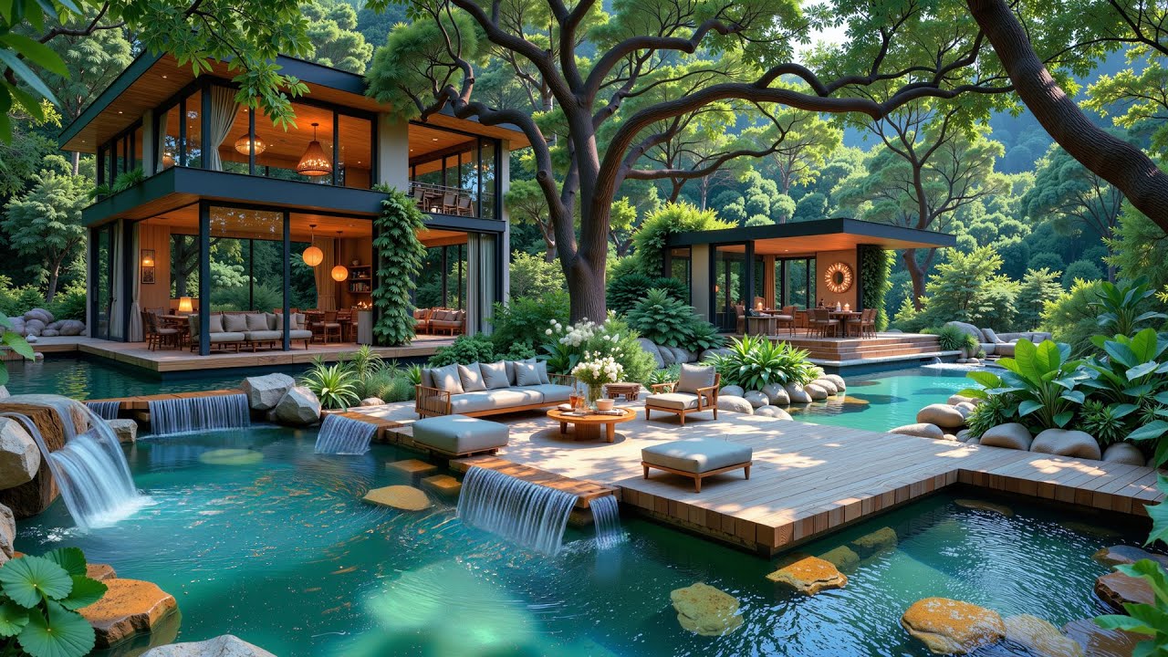 Cozy Outdoor Garden Jazz | Tranquil Jazz Melodies With Relaxing Garden Ambience For Reading, Working