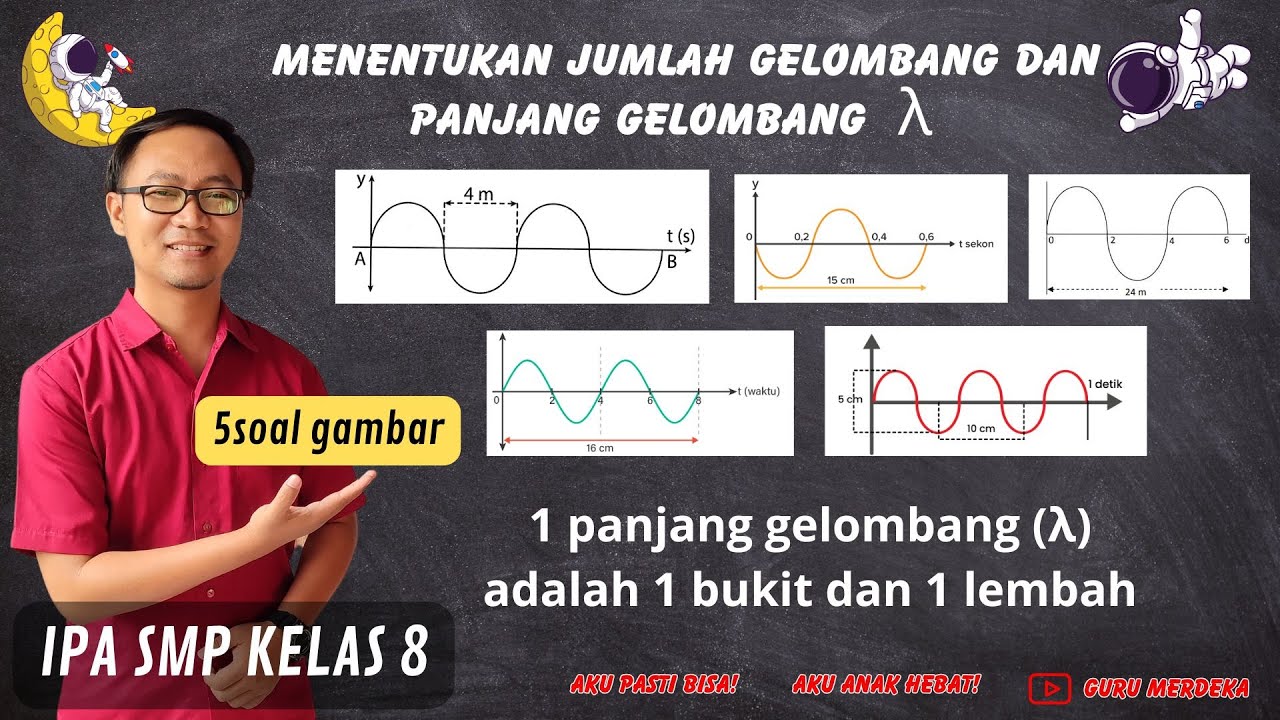 CARA MENGHITUNG JUMLAH GELOMBANG DAN PANJANG GELOMBANG PADA GELOMBANG TRANSVERSAL | IPA KELAS 8 SMP