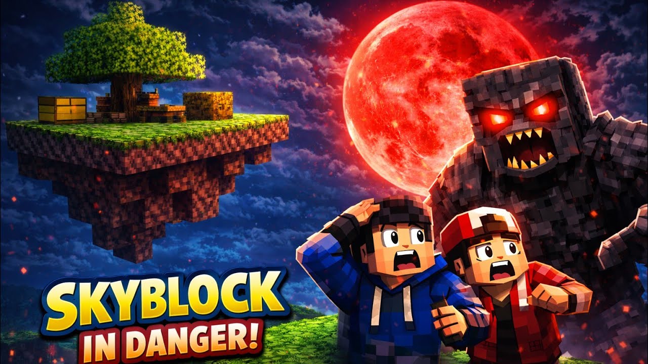 Skyblock Turned Into HELL During BLOOD MOON 😨💀 | Minecraft