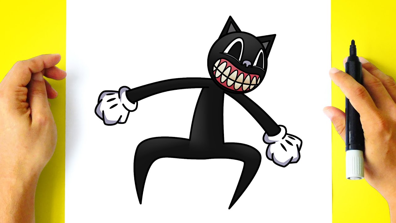 How to DRAW CARTOON CAT - Friday Night Funkin - FNF