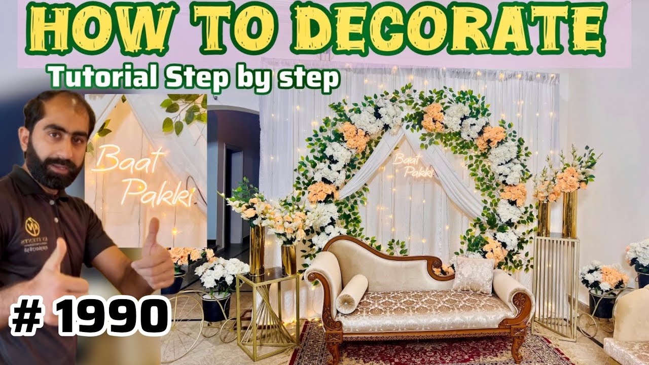 How to decorate Baat Pakki decorations at home DIY step by step Tutorial flowers wedding decor #1990