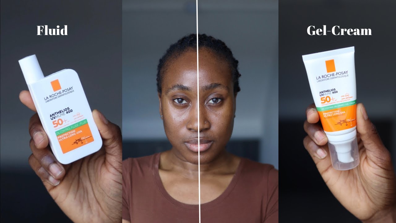 LA ROCHE-POSAY ANTHELIOS OIL CONTROL FLUID против OIL CONTROL GEL CREAM на темной коже