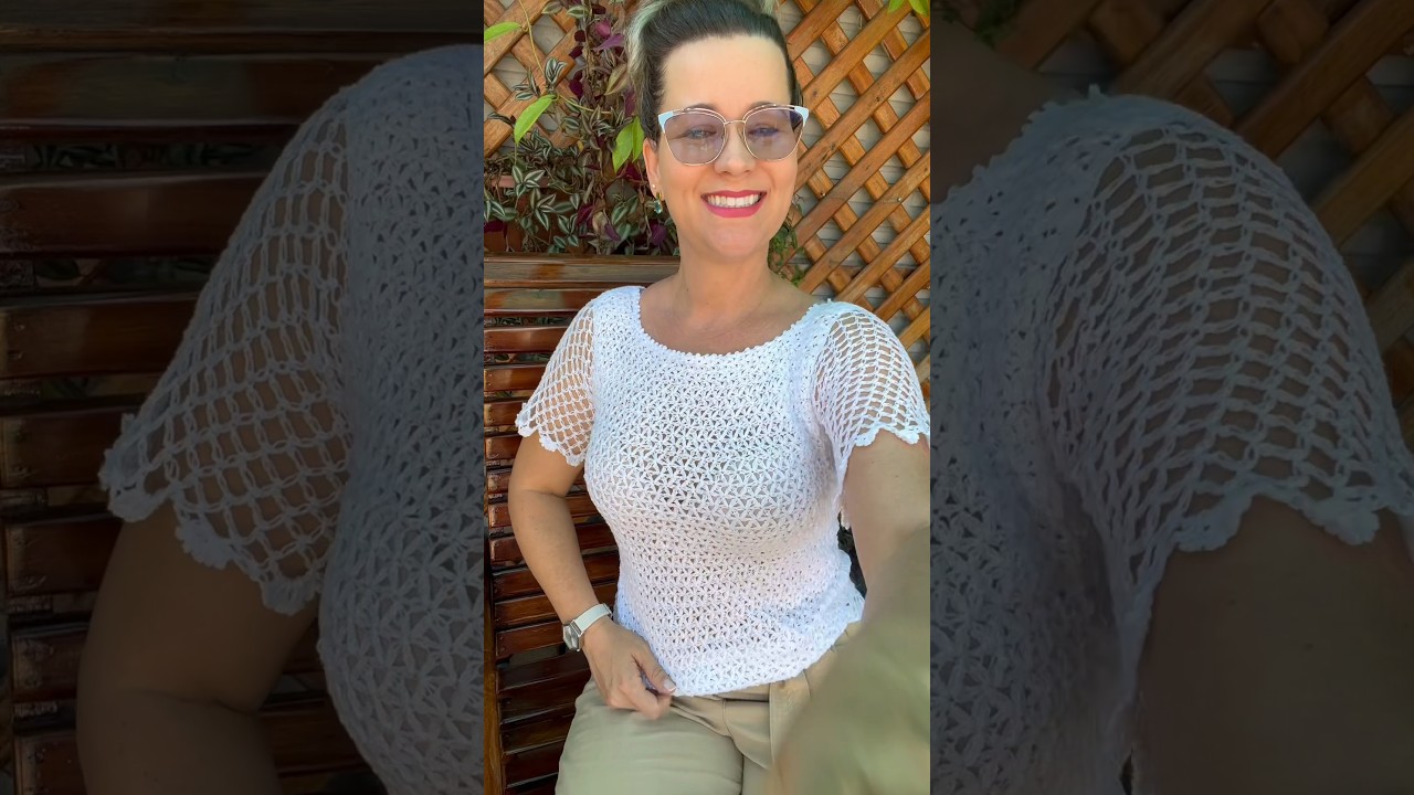 Blusa de croch&ecirc; ! Flor de margarida !!!! Ponto segredo !