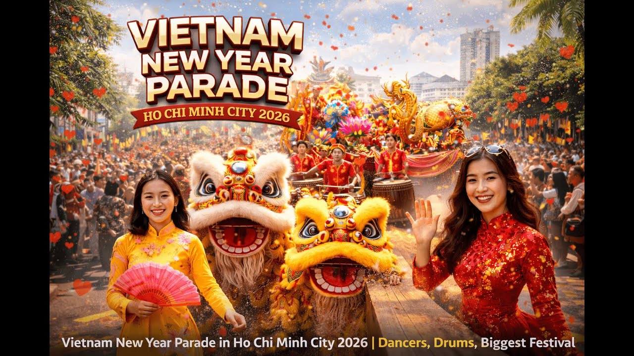 Vietnam New Year Parade in Ho Chi Minh City 2026 | Dancers, Drums, Biggest Festival Floats 4К