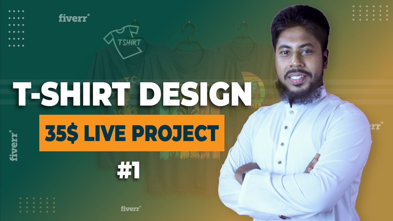 কিভাবে Client এর Requirement অনুযায়ী T-shirt Design করবেন । T-shirt Design  35$ Live Project  ।