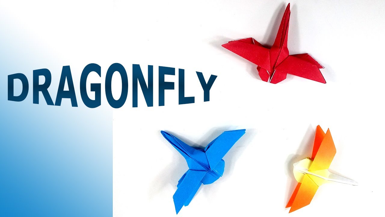 How to Make Origami Paper Dragonfly - Paper Crafts | Makeators #52