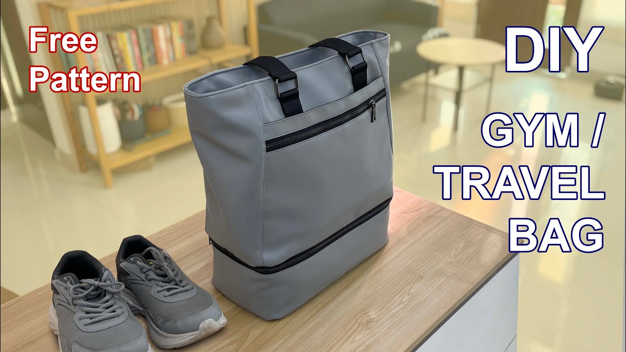(ASMR) DIY GYM / TRAVEL TOTE BAG - How to make a travel bag with large compartment