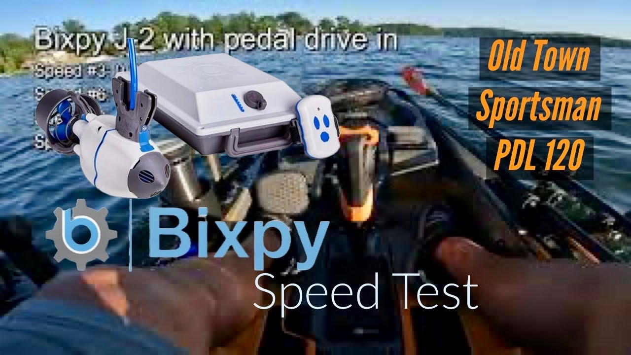 Kayak Motor BIXPY J-2 SPEED TEST | PEDAL DRIVE vs. INSERT on Old Town Sportsman PDL 120