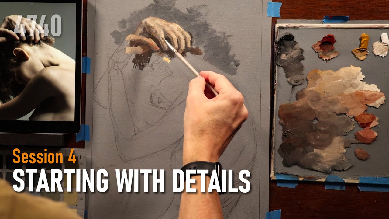 Starting With Detailed Oil Painting After Drawing - 4740
