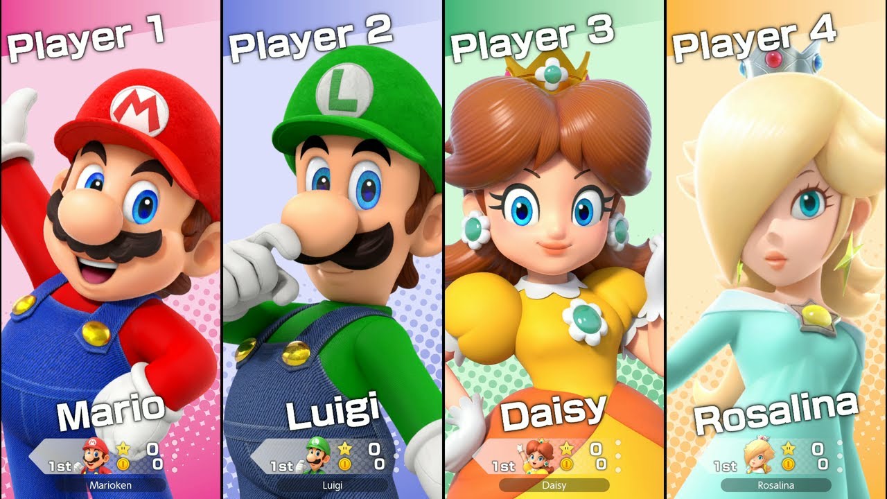 Super Mario Party Jamboree Mario's Rainbow Castle Mario vs Daisy , Luigi & Rosalina