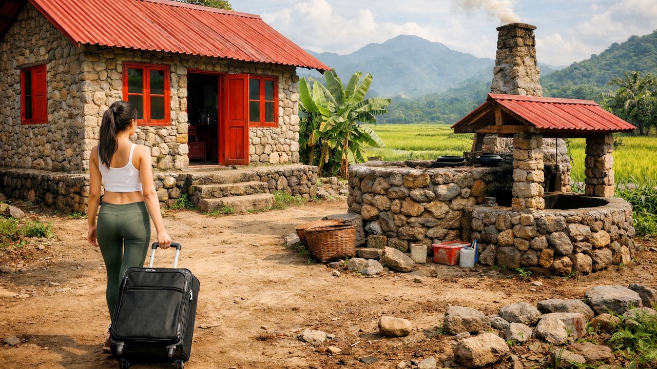 TIMELAPSE: From City to Village – Single Mom Renovates Old House & Builds Kitchen