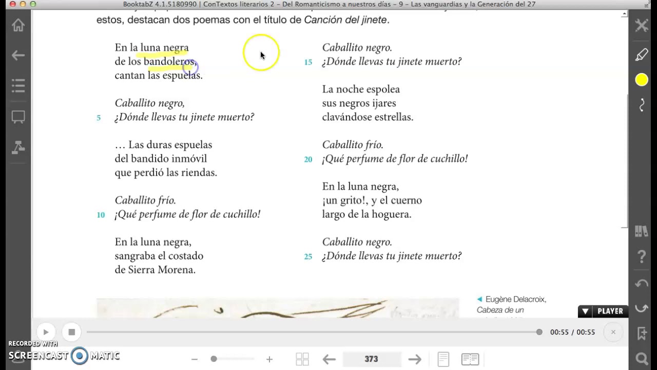 F. García Lorca, Canción del jinete