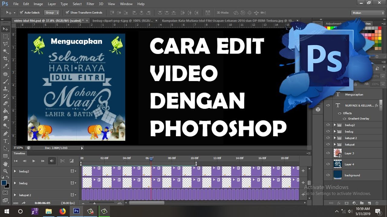 cara membuat video ucapan idul fitri dengan photoshop