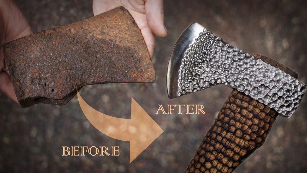 I Turn a Rusty Axe into a Beautiful Art Piece - Creative Restoration