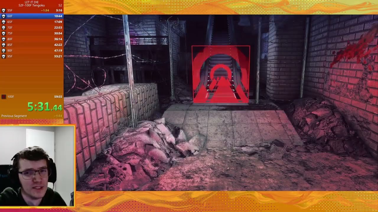Let It Die Speedrun | 52F-100F Tengoku PB 59:54