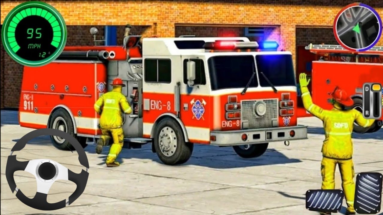 🚒 Fire Truck City Rescue Simulator - 911 US Emergency Fire Truck Driving 3D - Android Gameplay