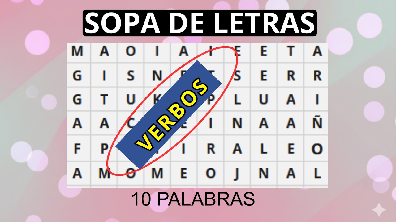 Sopa de Letras de Verbos | Ejercicio Mental para Adultos