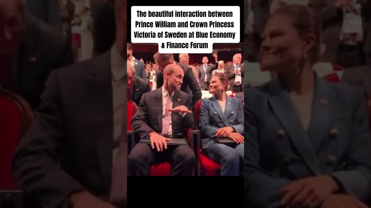 beautiful interaction between Prince William Crown Princess Victoria at Blue Economy & Finance Forum