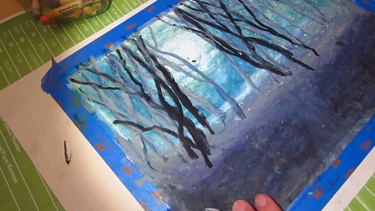 ClassPlan - dark forest oil pastel, with loud noise at 10:16
